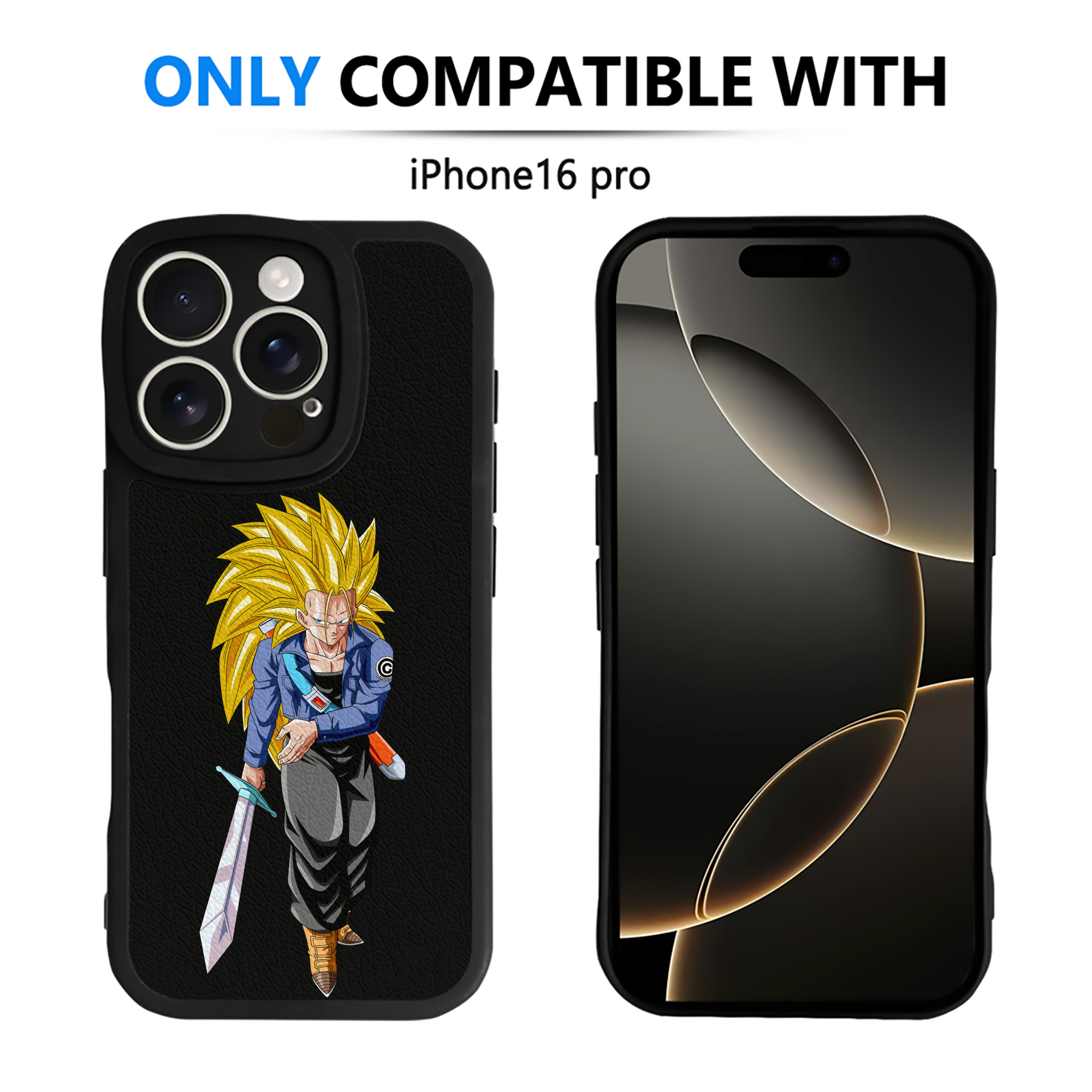 （画像用） ドラゴンボール トランクス（Torankusu）DRAGON BALL Trunks 【iPhone 16シリーズ対応】シリコンスマホケース（レザー調） 材質：シリコン
